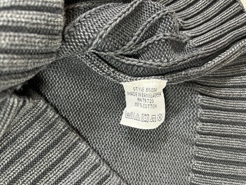 BKE Mock Neck Sweater Size LARGE Gray Pullover 1/4 Zip Ribbed Shoulder Patches - Picture 7 of 8