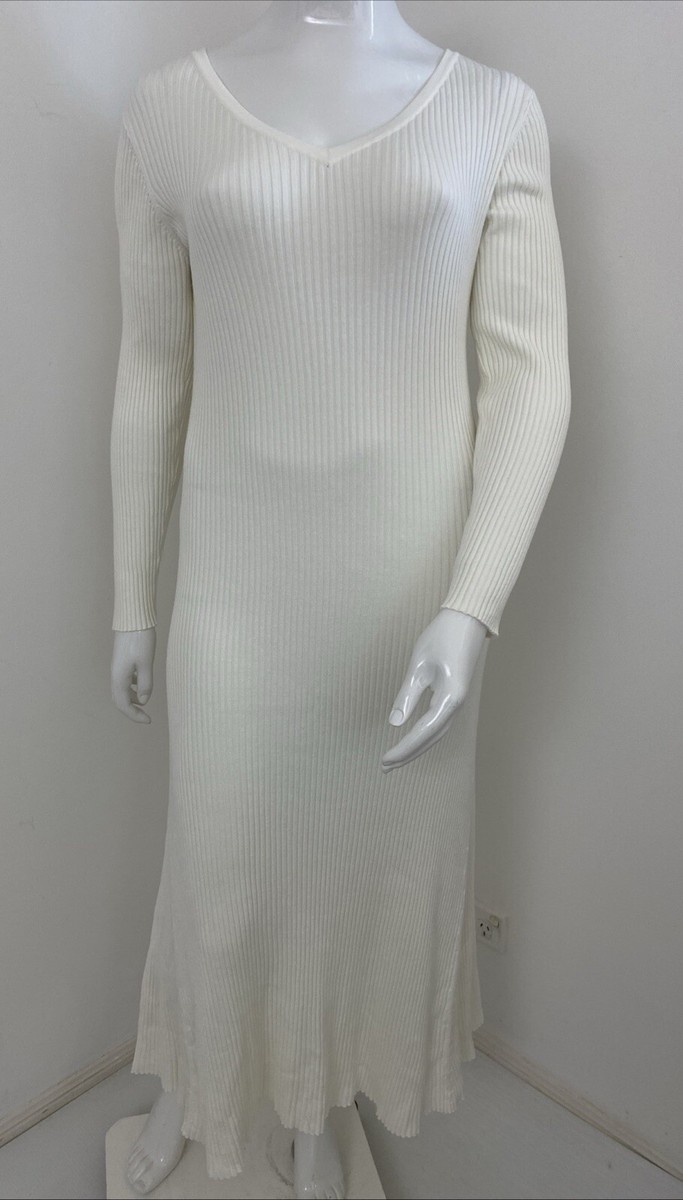 MVN 16-18-20 / XXL-XXL White Stretchy Rib Knit Winter A Line Maxi Dress | eBay UK MVN 16-18-20 / XXL-XXL White Stretchy Rib Knit Winter A Line Maxi Dress | eBay UK