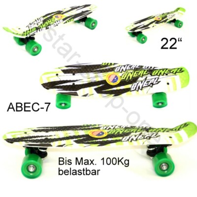 22'' Mini Skateboard Fun Penny Board Pennyboard 57 cm bis 100 kg Grün/schwarz