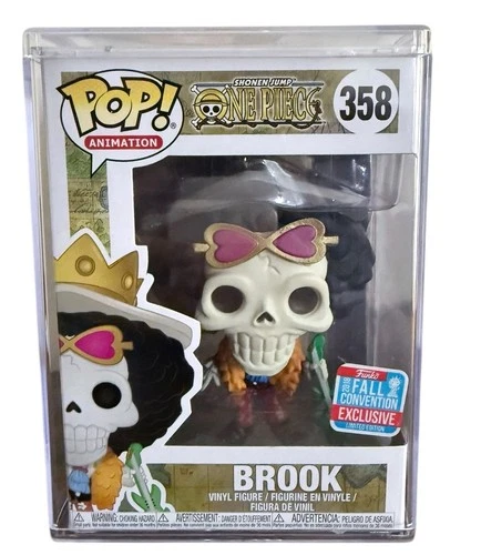ONE PIECE Funko Pop Brook With Guitar 2018 Fall Con Exclusive #358 NEW Hard Case