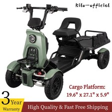 1000W Heavy Duty 4-Wheel Electric Mobility Scooter w/Cargo Platform 15MPH 600LBS