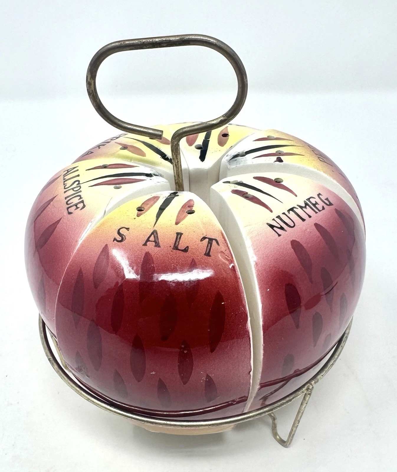 Vintage MCM Tabletop Strawberry / Fruit Spice Rack Carousel Made In Japan