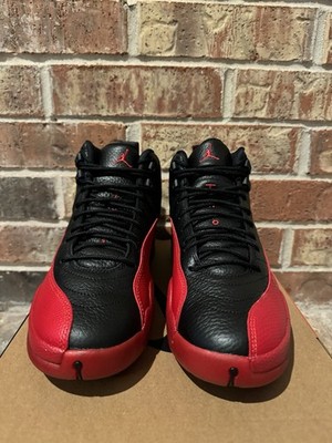 New 10 Nike Air Jordan 12 Flu Game XII Retro Black Varsity Red