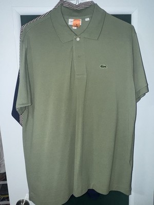 Lacoste Men's Polo Shirt XL Olive Green with Croc Logo Classic Fit Cotton