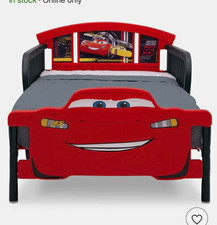 Delta Children Cars 3D Toddler Bed w/ Guardrails Red/Black Plastic Metal