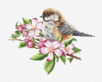 Cross Stitch Kit ''The tit on the branch'' B1194 Luca-S Unprinted Сanvas