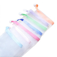Soap Bag Soft Shower Mesh Soap Saver Pouch Drawstring 7 Pack Hanging Nylon SetXL
