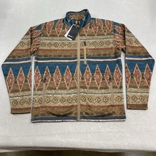 Ariat Sweater Mens Small Brown Caldwell Full Zip Aztec Fleece Western Cowboy