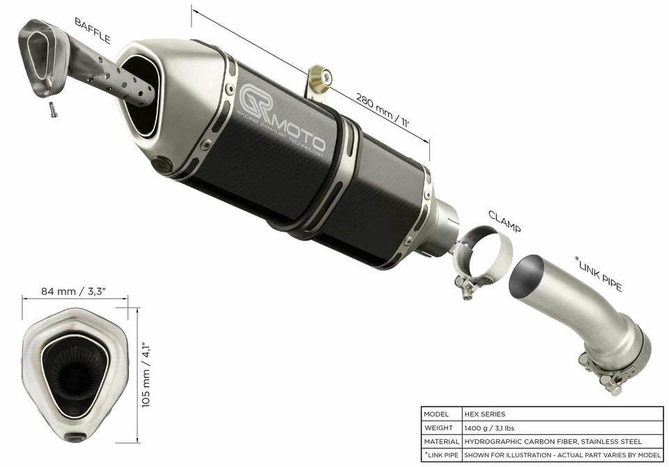 Escape para Ducati MONSTER 1100 / 1100S 2009-2013 GRmoto Silenciador Carbono Foto 3 de 3