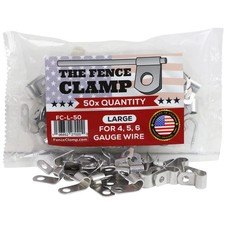 The Fence Clamp 50x Large - Thick US-Made Wire Clips - 5052 H32 Aluminum - ...