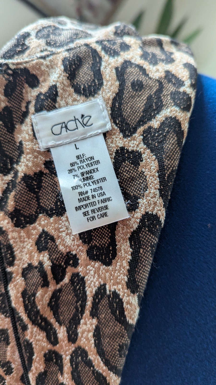 Cache Leopard Print Stretch Dress US Size L - image 5