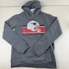 New England Patriots Hoodie Youth Med 10/12 Gray NFL Team Apparel NWOT