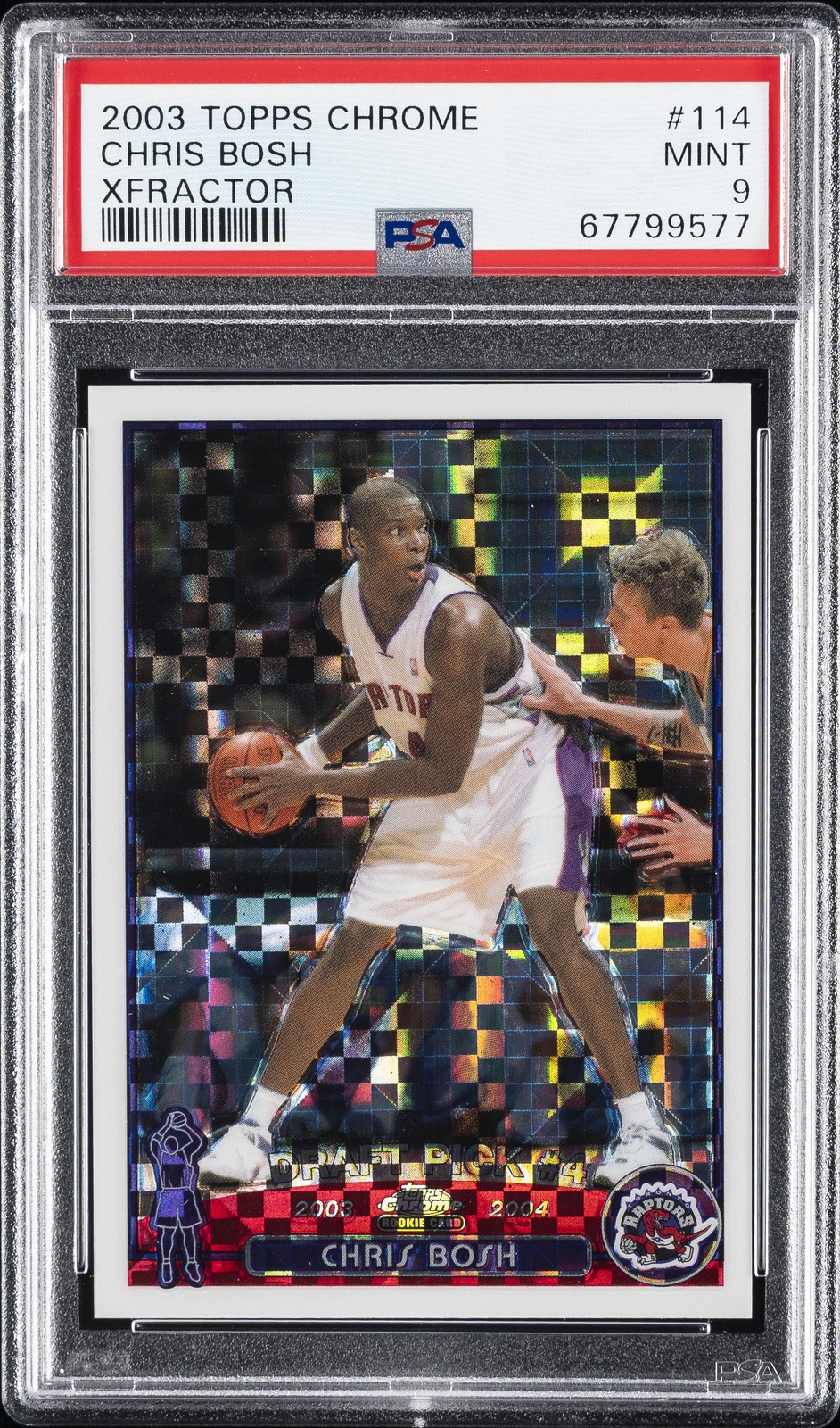 2003 TOPPS CHROME XFRACTOR #114 CHRIS BOSH ROOKIE RC 167/220 PSA 9
