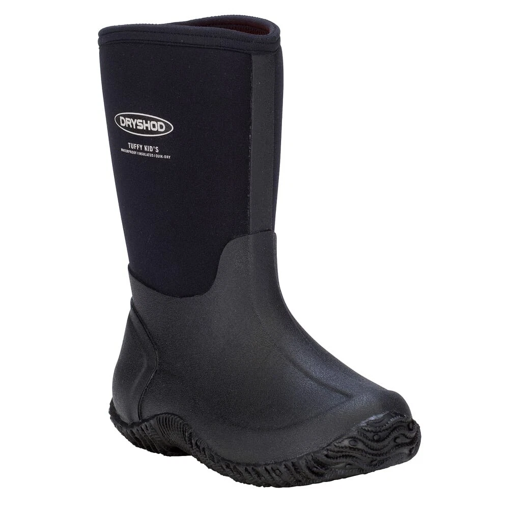 Dryshod Tuffy Kid's Waterproof Sport Boots, Black/Grey, Insulated (TUF-KD-BK-Y)