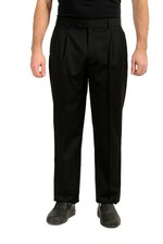 Paul Fredrick Men's Black 100 Worsted Wool Dress Pants US 34 IT 50