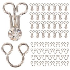 20 Pairs Sewing Hooks and Eyes Closure for Bra and Clothing, Bra Hooks Metal ...