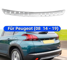 Chrom Gebürstet Ladekantenschutz Stoßstangenschutz mit für Peugeot (08 14-19)