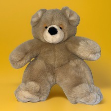 14" Teddy Bear Sleepy Eyes Stuffed Plush Golden Bear Co Vintage Seoul Korea