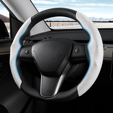 Tesla Steering Wheel Coversteering Wheel Cover Non-slip Tesla Model Y3white