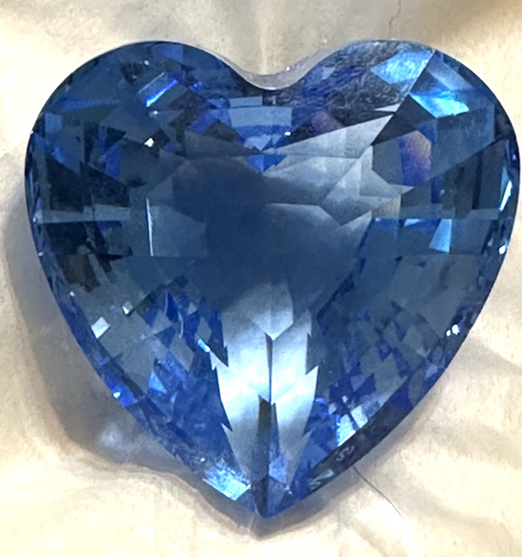 Swarovski Blue Crystal Heart with Swan Logo – Retired Faceted Ltd Ed 1997
