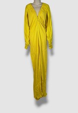 Maison Rabih Kayrouz Women's Yellow Cape Gown Dress Size 38