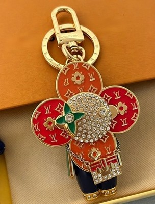 Sparkling Rhinestone Flower Bear Keychain Bag Charm