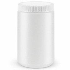 32 oz Plastic Jar with Lid Wide Mouth Round Storage Container Quart HDPE