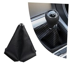 Salior Dustproof Car Shift Knob Cover, Protects Gear Shift Carbon Fiber Black