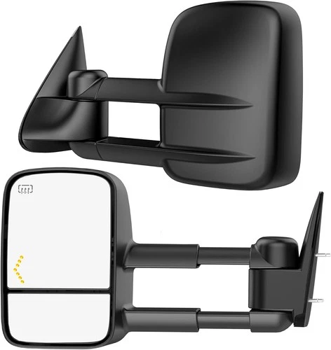 Heated Tow Mirrors Compatible with 2003-2007 Chevy Silverado GMC Black 