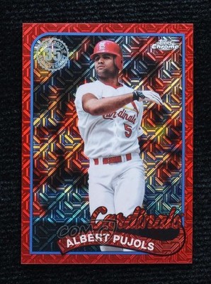 2024 Series 1 1989 Topps Chrome Silver Pack Red Refractor 4/5 Albert Pujols 1ob0
