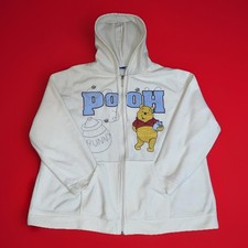 VTG EUC Disney Winnie the Pooh Ivory Cream Fleece Full Zip Up Hoodie 3X Women s