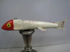 REIGSTAD REIG'S FISH DECOY WOOD ICE SPEARING FISHING LURE DULUTH MINNESOTA 7"