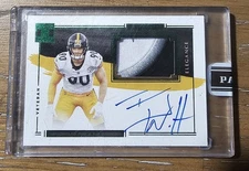 2021 Panini Impeccable T.J. Watt Jersey Relic Auto Card #'d 1/1 2024 Black Box 