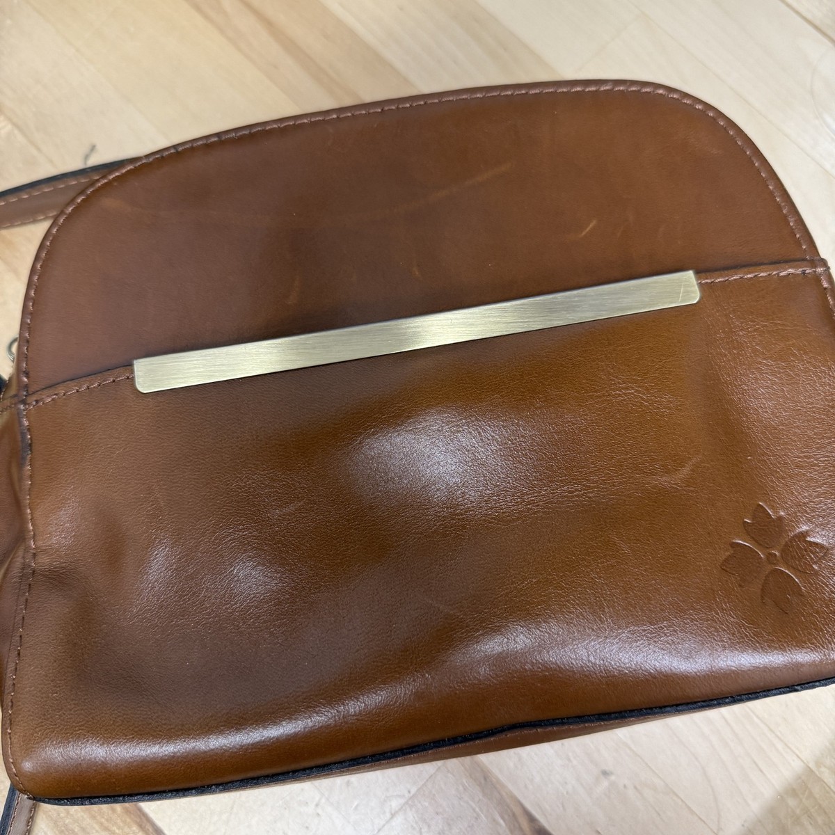 Patricia Nash Leather Artemis Dome Crossbody Cognac New | eBay