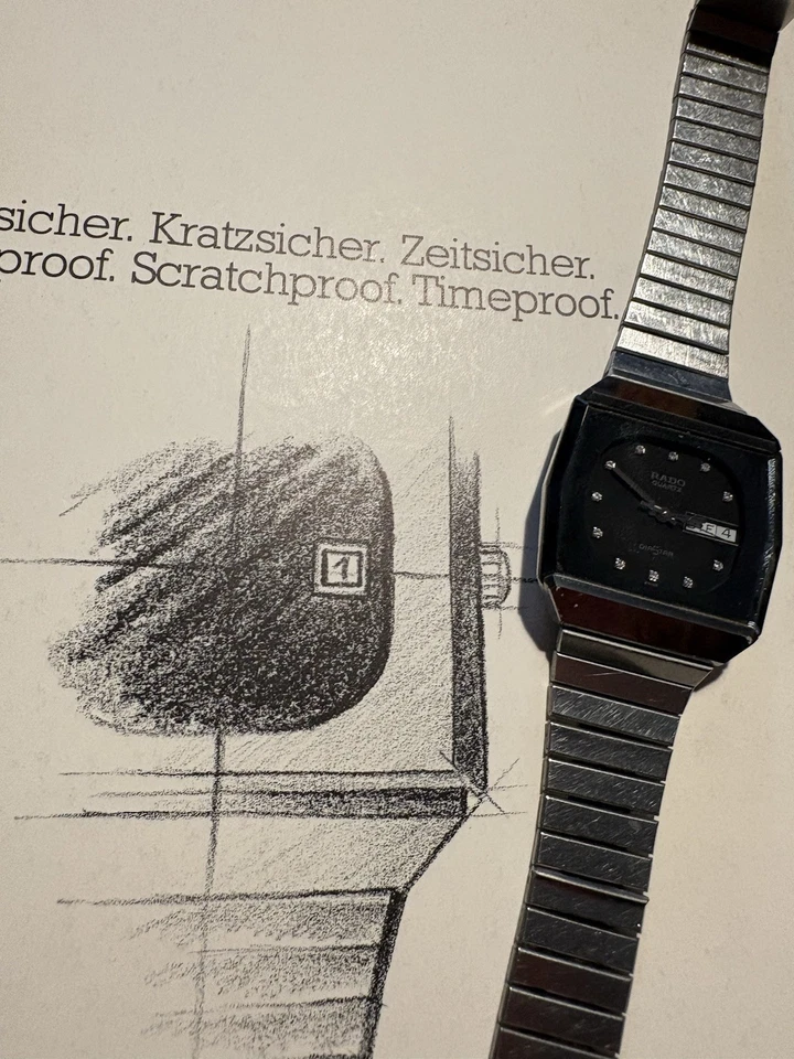 Rado DiaStar Quartz (mit Tag/Datum) und original Broschüre/Preisblattaus 1982 - Bild 2 von 4