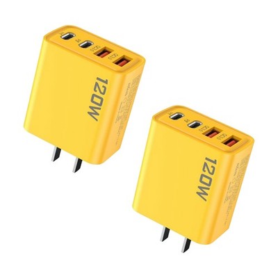 2Pcs 4-Port USB C Fast Wall Charger Block For All Cell Phone iPad Lot US Plug