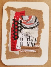 ACEO Original Art 2,5" x 3,5" Kolaż z mediów mieszanych