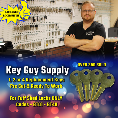 #ad BT1 BT40 Replacement keys for Tuff Shed locks Cut to code. Licensed Locksmith. $9.99
