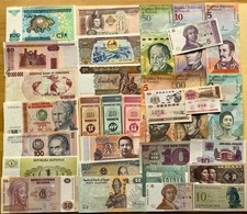 Banknoten Geldscheine, alle Welt, 33 St&uuml;ck, meist unzirkuliert Lot e20  Konvolut