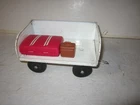 VINTAGE TONKA AIRLINES LUGGAGE CART TRAILER PRESSED STEEL TOY WHITE