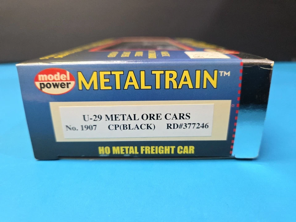 Model Power HO 1907  U-29 Metal Ore Cars CP Rail black 377426 In Box L-18 - Image 2 of 4