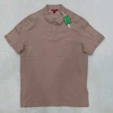 Guess Los Angeles Mens Polo Shirt Dusty Rose Pink Logo Tape Sleeve X3YP09 L