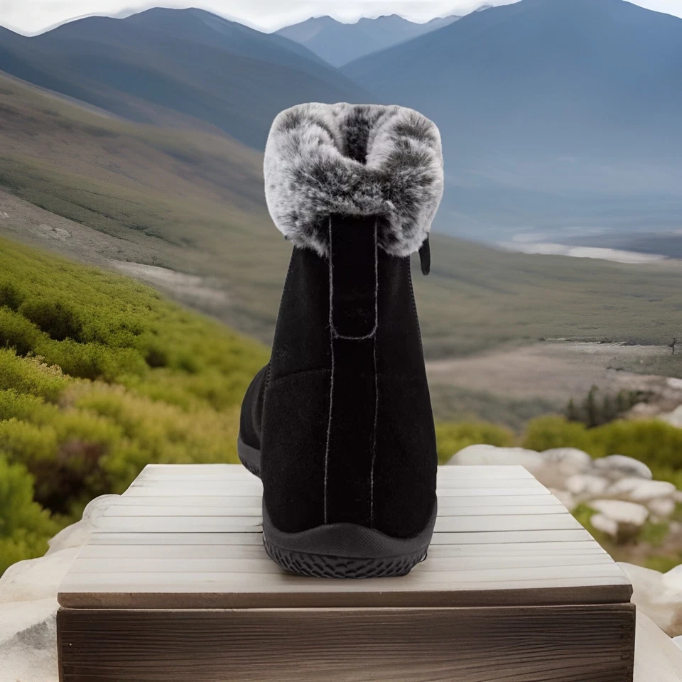 SoftWalk Helena загрузки в черной замше размер 8 серый искусственного меха отделки совершенно новый так мягкий! - Изображение 4 из 4