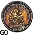 1856-O Seated Liberty Half Dime, Brilliant Unc Nice Color Toner, Better Date