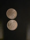 1923 & 1924 U.S. Silver Peace Dollars 2-Coin Lot 90% Silver AU+ Beautiful Coins