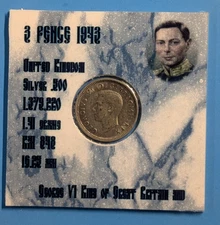 1943 Great Britain 3 Three Pence UK - SILVER .500 #179