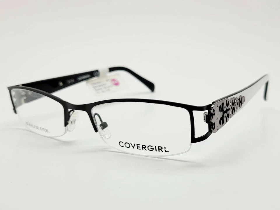 Monturas de gafas negras brillantes Covergirl CG0394-1 1 unidad nuevas 51-18-135 #451 Foto 2 de 4