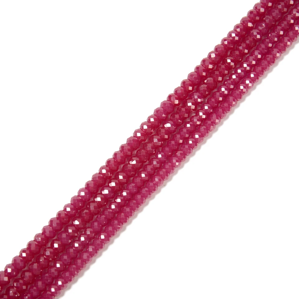Natural Ruby Faceted Rondelle Beads Size 3x5mm 4x6mm 15.5'' Strand - Image 3 of 3