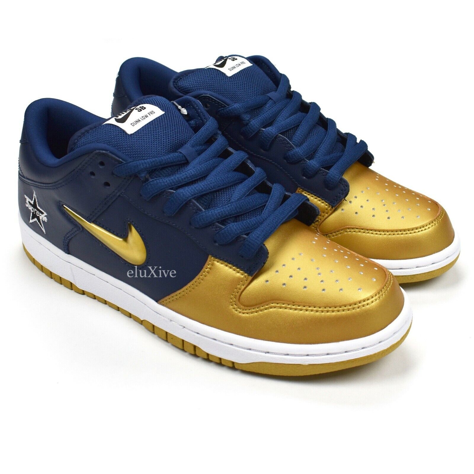 Cruel Hymn strap NWT Supreme Nike SB Dunk Low OG QS Navy Gold Men&#039;s Sneakers 9.5 FW19  AUTHENTIC | eBay