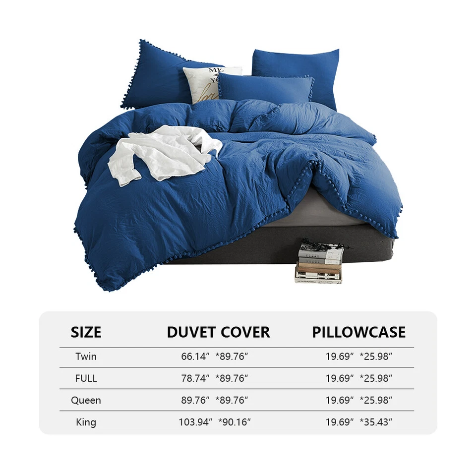 Blue Duvet Cover 2/3 Pcs Soft Bedspread Soft Duvet Bedding Sets Twin-King Size - Image 2 of 4